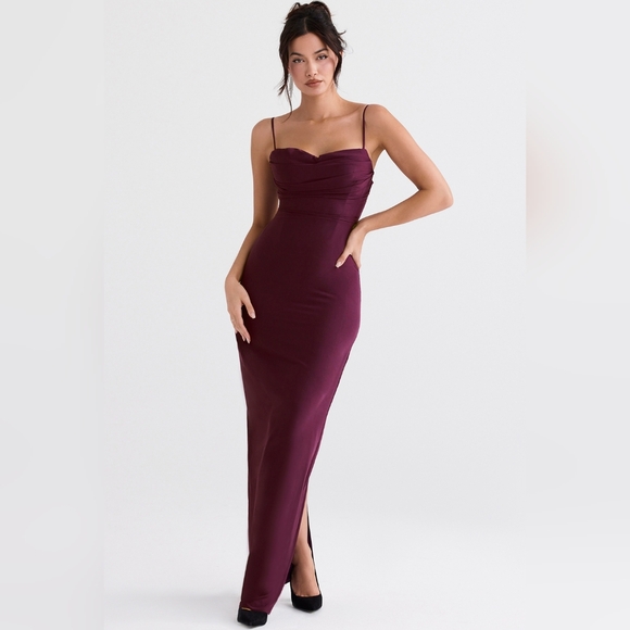 House of CB Dresses & Skirts - NWT $285 HOUSE OF CB LANI MERLOT CORSET MAXI DRESS SZ SMALL